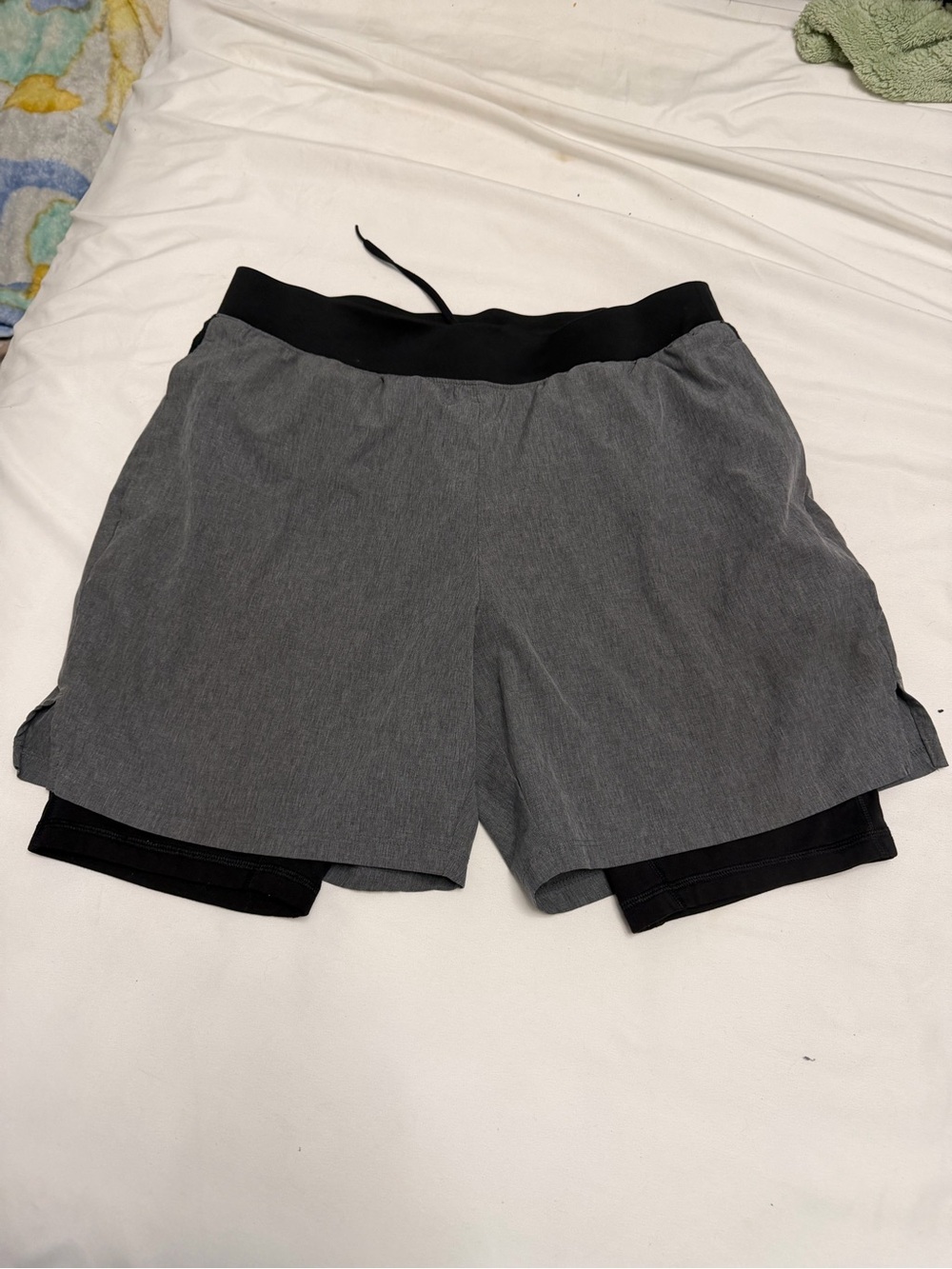 Old Navy Gray Athletic Shorts with Black Inner Layer